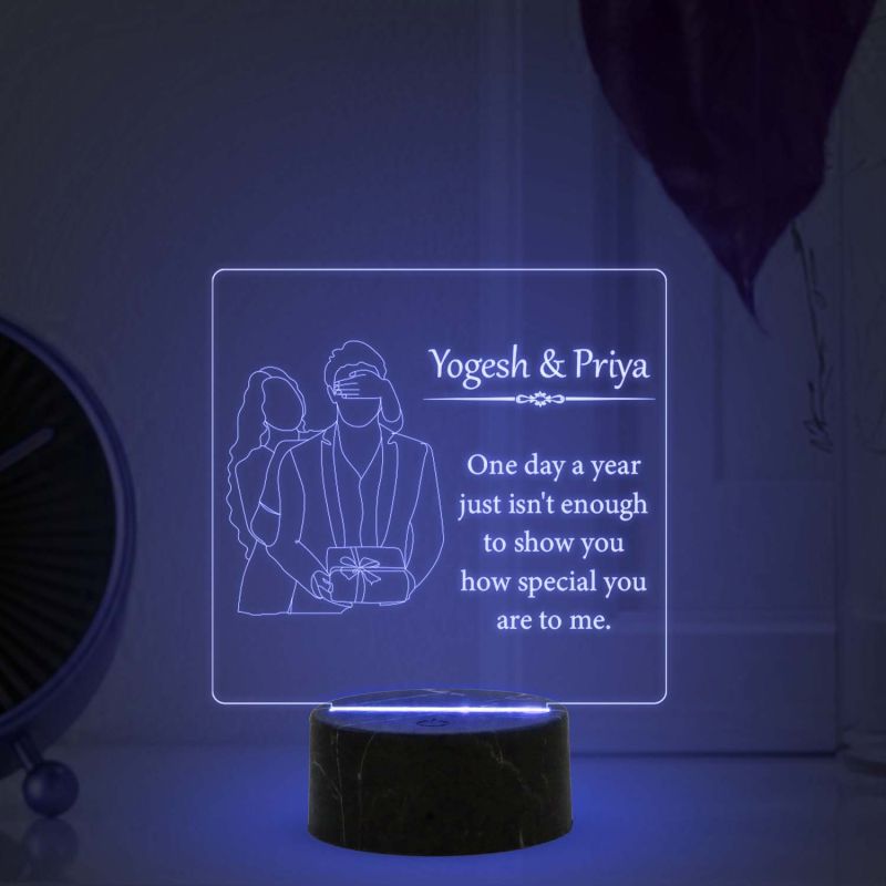 Couple Night Lamp with Multicolored Light Customized with Name Gift for Loveable Person